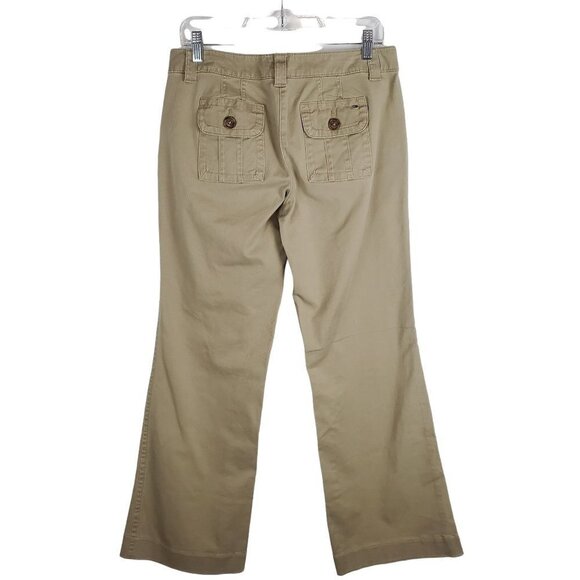 TOMMY Hilfiger 4 Lowrise Wide Leg Khaki Trousers Pants 90s Y2K - Picture 2 of 10